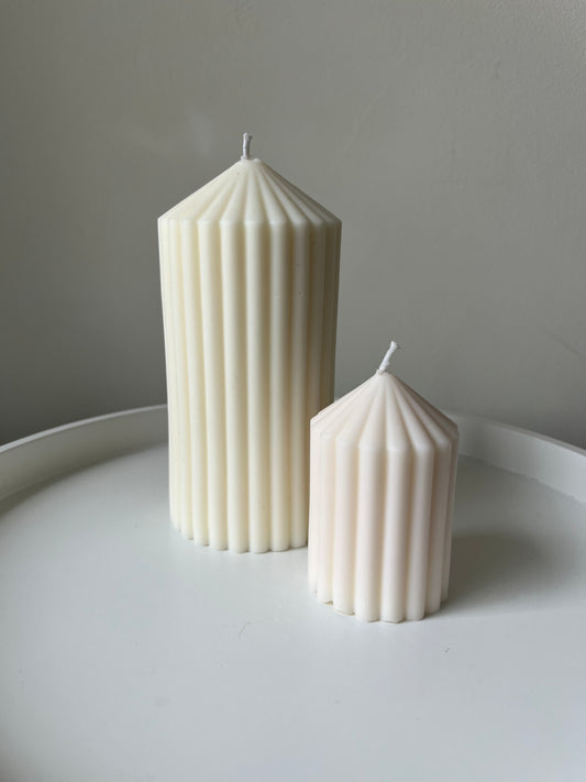 Luxe 2-delige ribbel kaarsenset – Wildflame